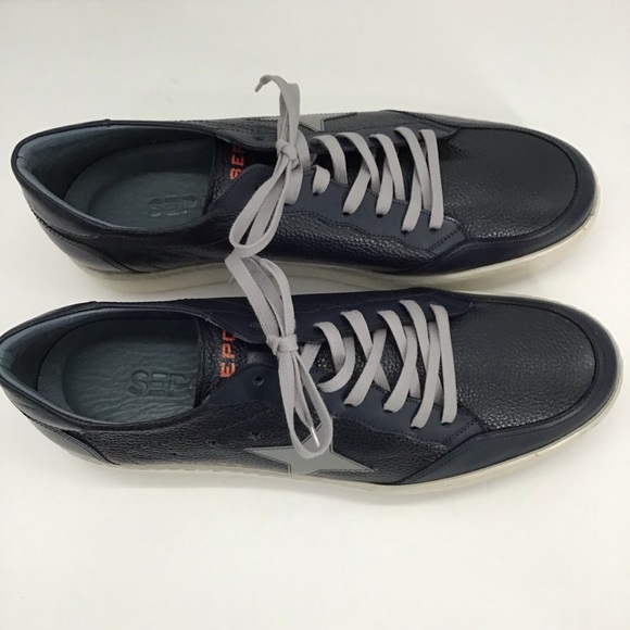 SEPOL Men’s Estrella Leather Sneaker Handcrafted In Turkey Navy NWOT Size 11.5 - Picture 4 of 11